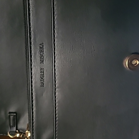 Badgley Mischka Black Crossbody Bag with Gold Accents - Picture 4 of 13